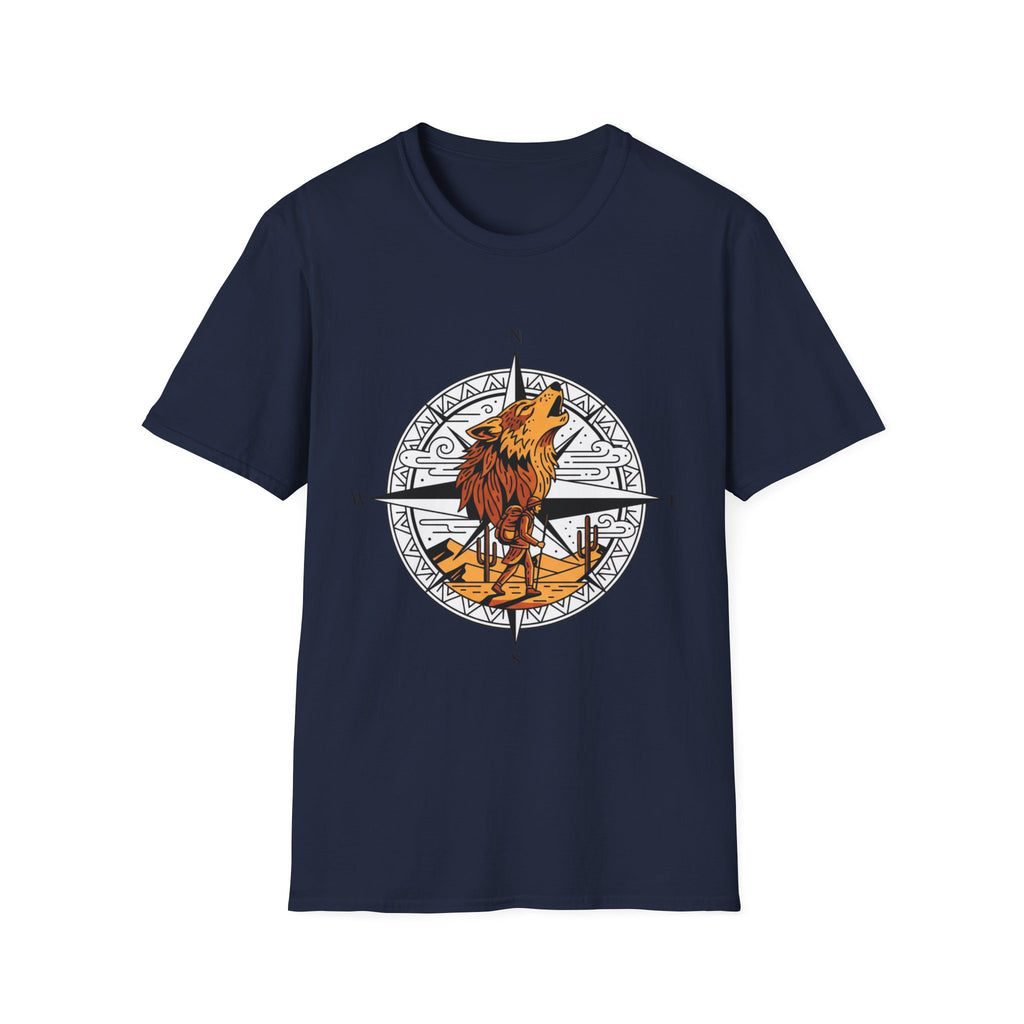 Wolf Compass T-Shirt — Howling Wolf Adventure Graphic Tee