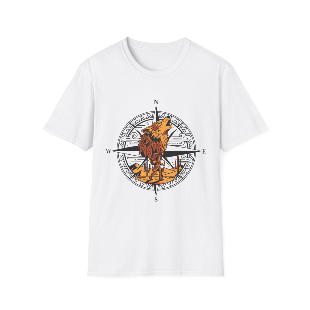 Wolf Compass T-Shirt — Howling Wolf Adventure Graphic Tee
