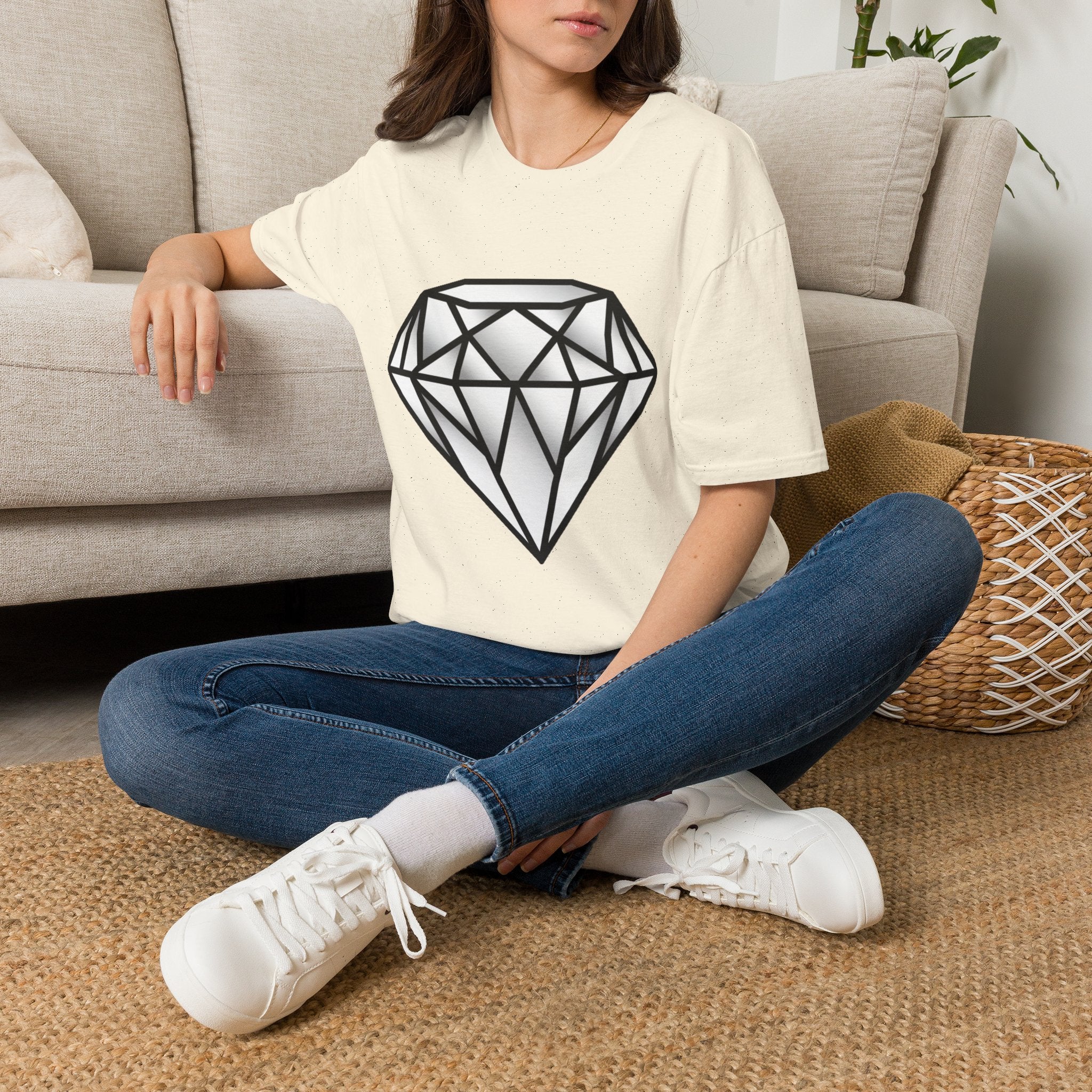Diamond Graphic T-Shirt — Geometric Gem Tee for Casual Streetwear