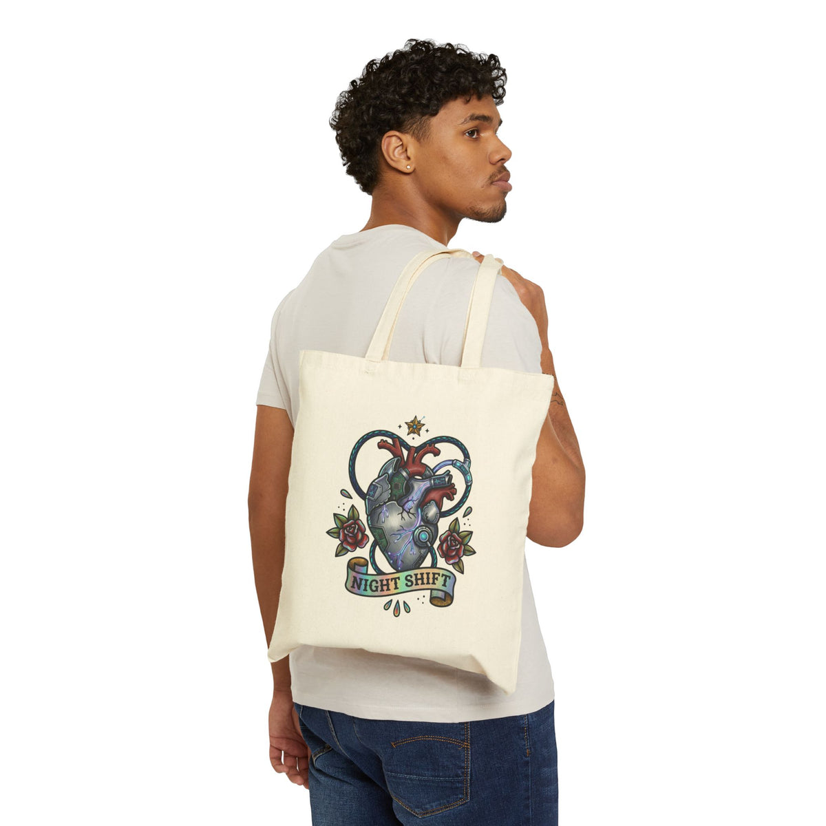 Tote bag tattoo flash dark coton — D78 Graveyard Shift