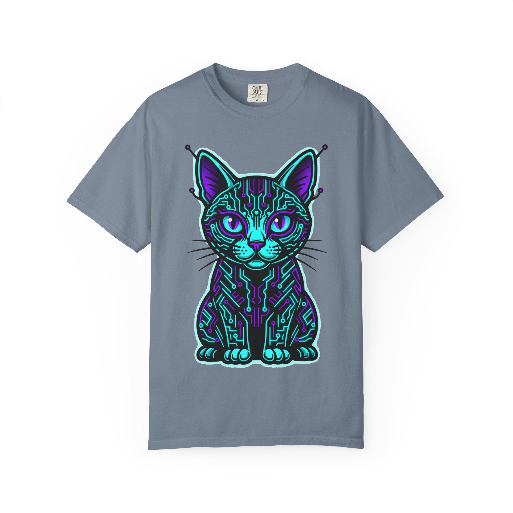 D78 Cyber Felines — Neon Cat T-shirt
