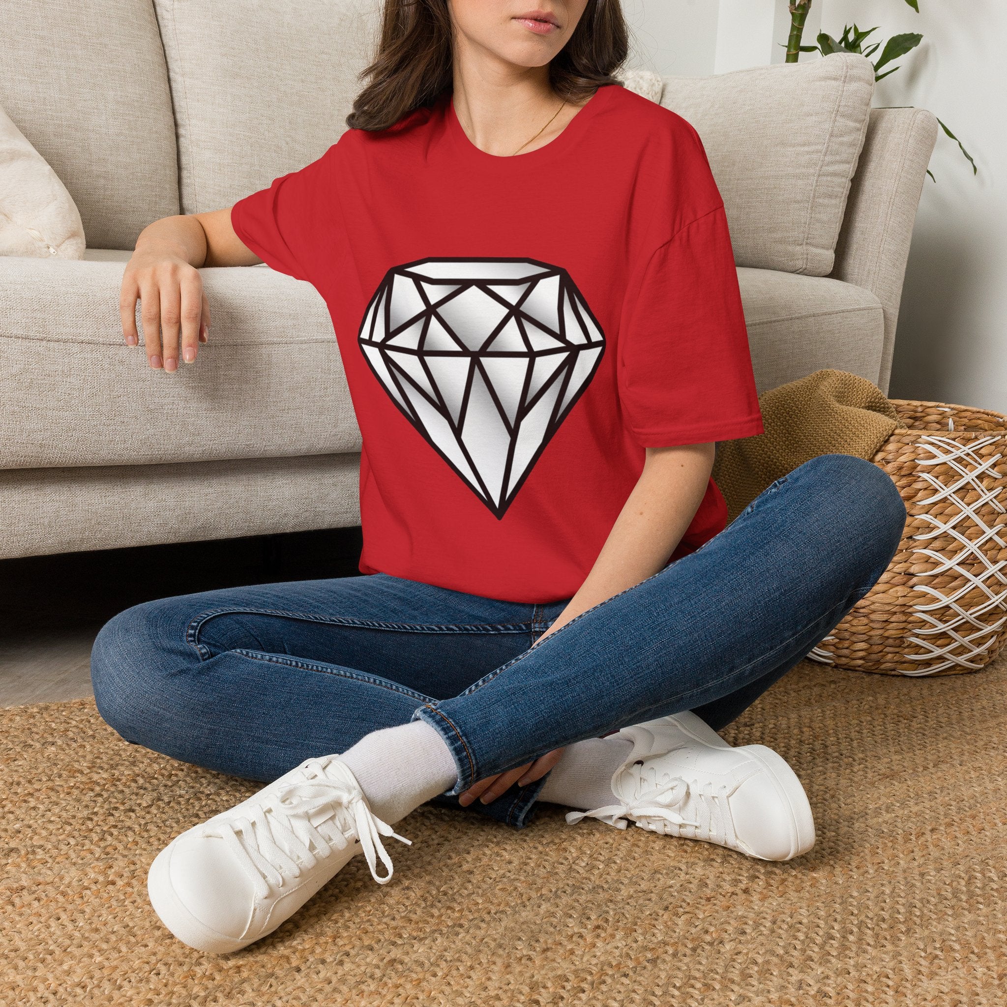 Diamond Graphic T-Shirt — Geometric Gem Tee for Casual Streetwear
