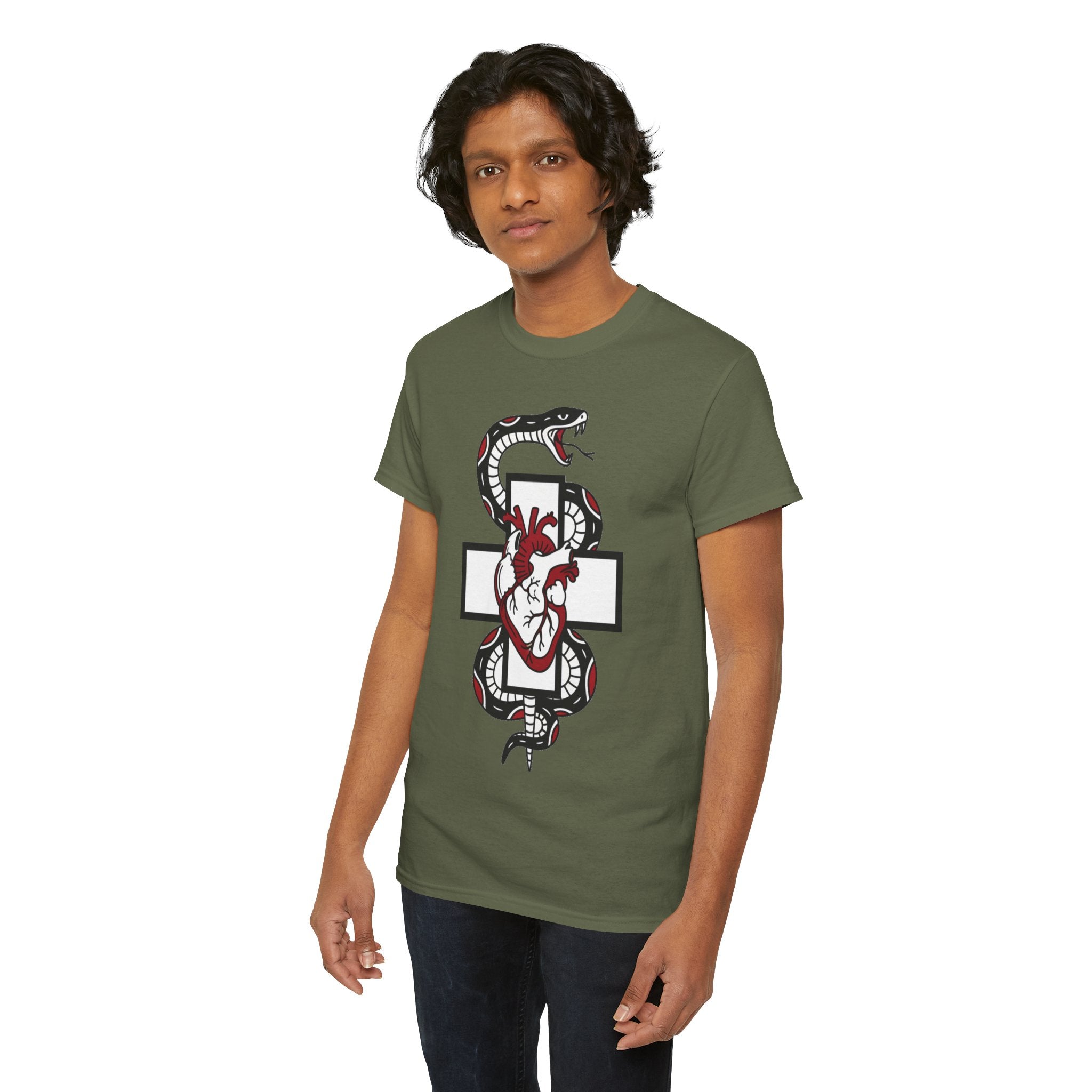 D78 Skull Society — Gothic Heart & Snake T-shirt