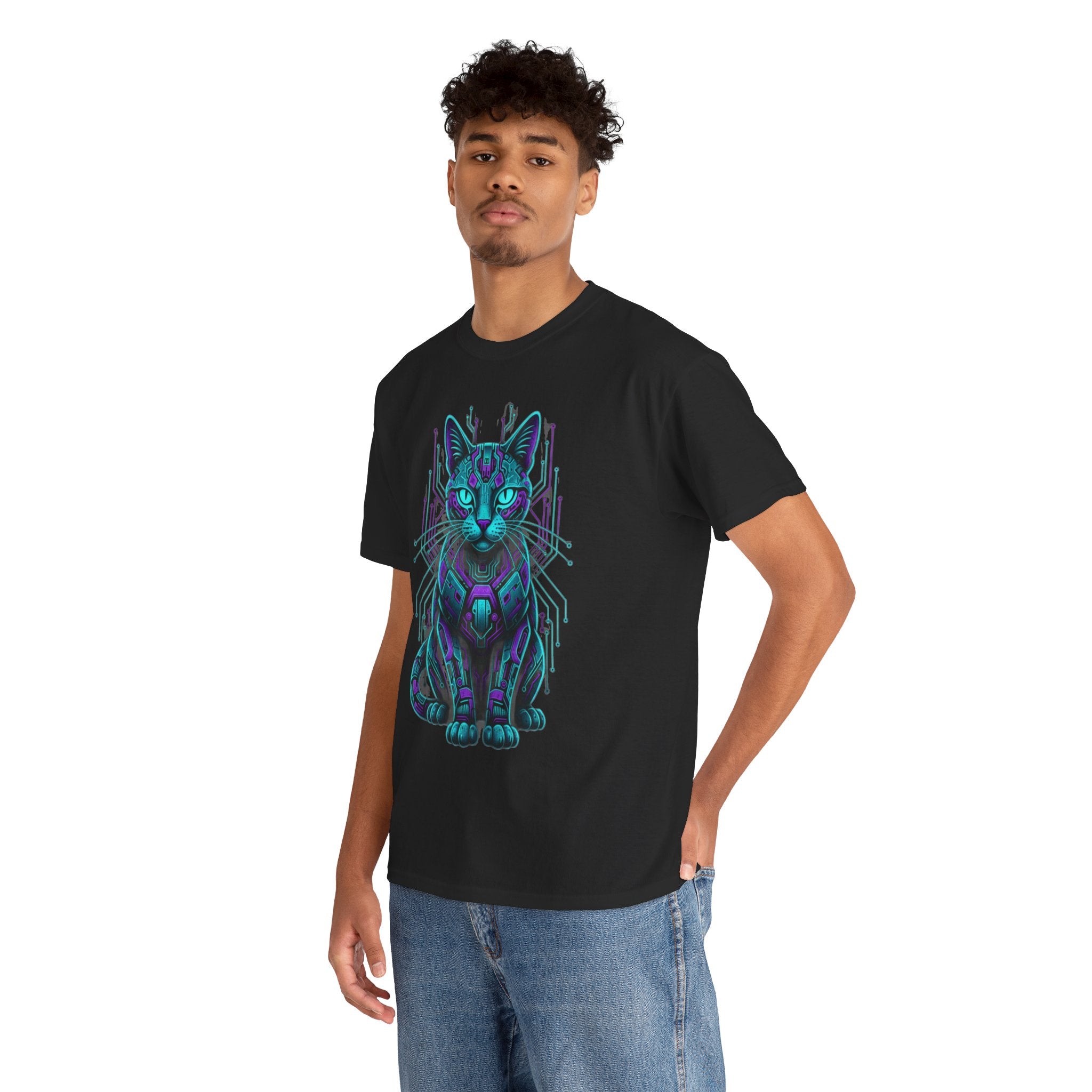 D78 Cyber Felines — Futuristic cat T-shirt