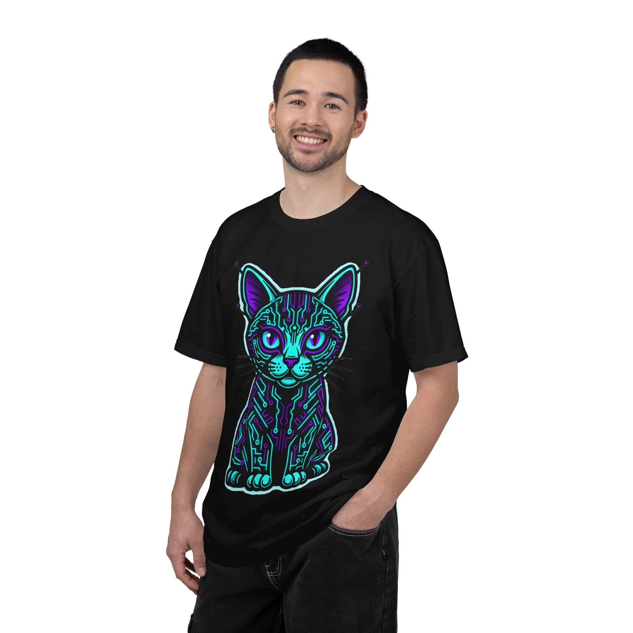 D78 Cyber Felines — Neon Cat T-shirt