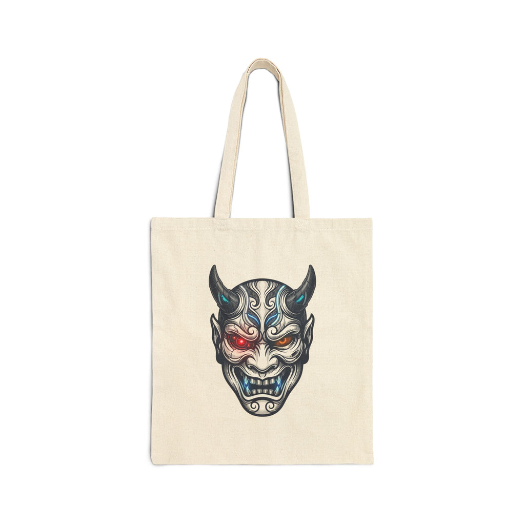 Demon Mask Tote | Traditional Tattoo-Inspired, Flash-Style Canvas