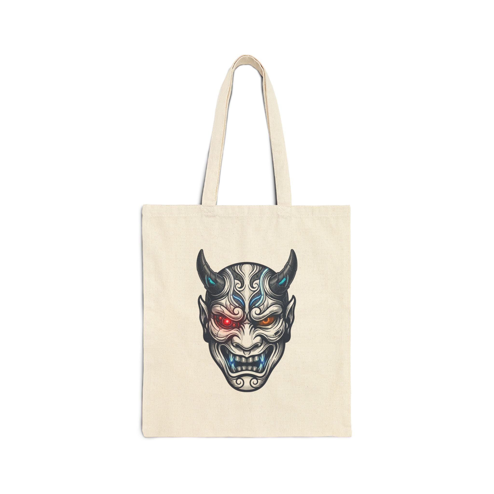 Demon Mask Tote | Traditional Tattoo-Inspired, Flash-Style Canvas