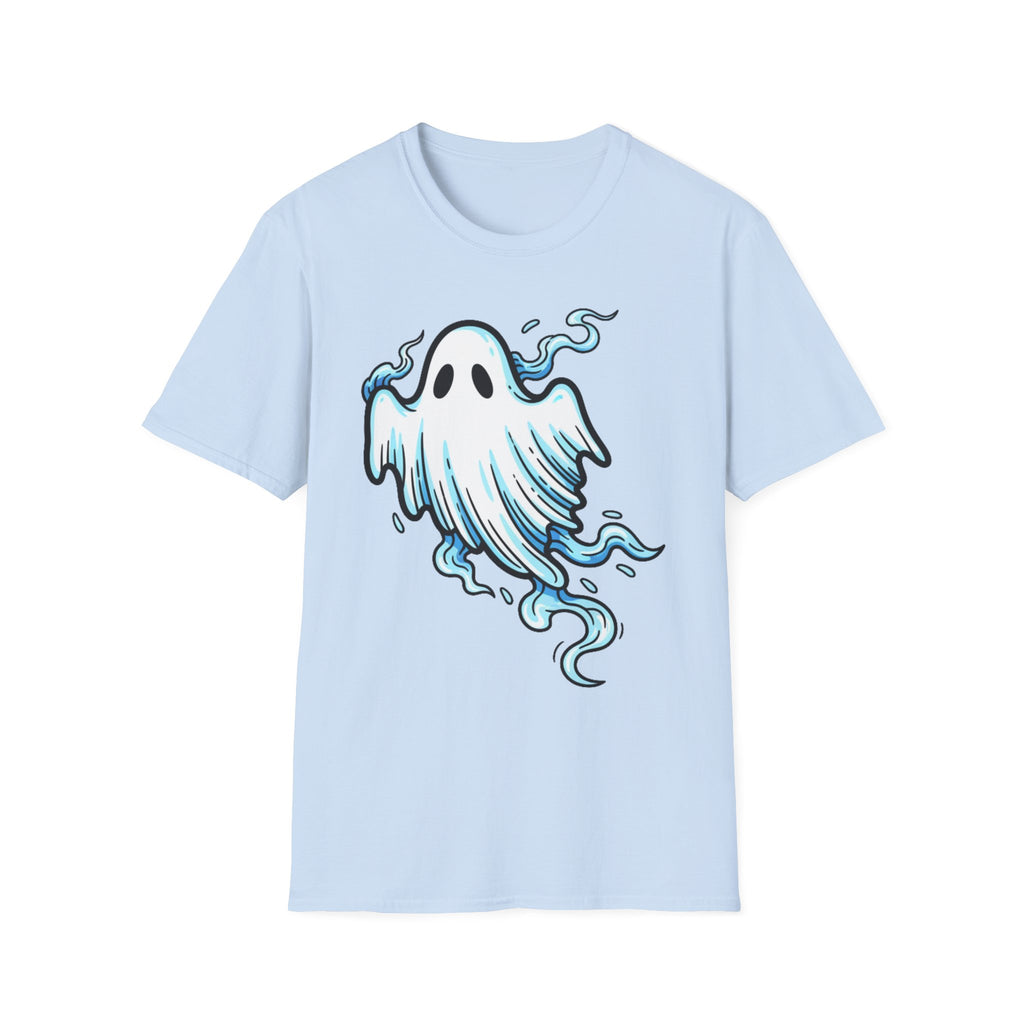 Ghost Graphic T-Shirt — Cute Blue Floating Ghost Halloween Tee