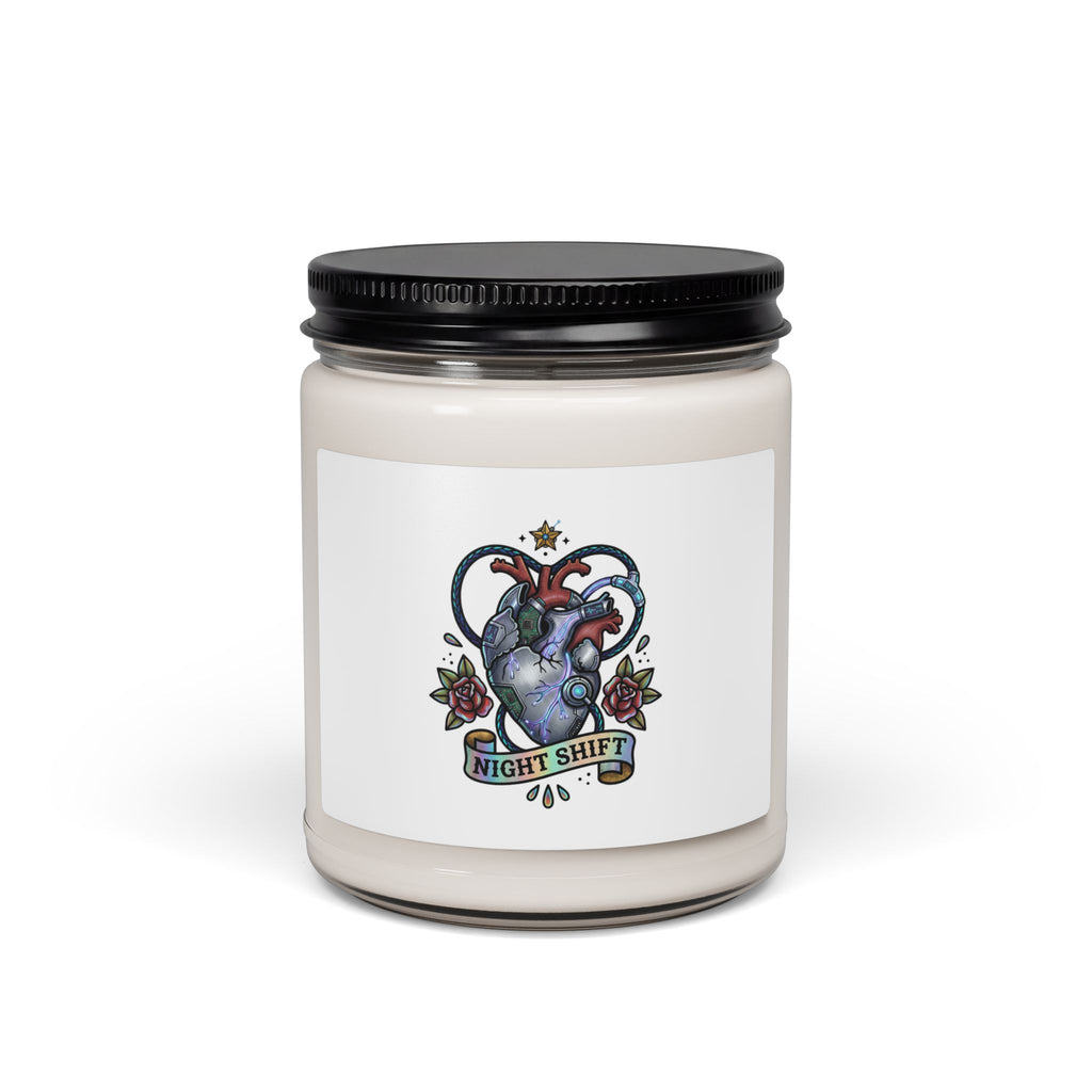Night Shift Heart Tattoo Candle, Soy Candle | Traditional Tattoo-Inspired