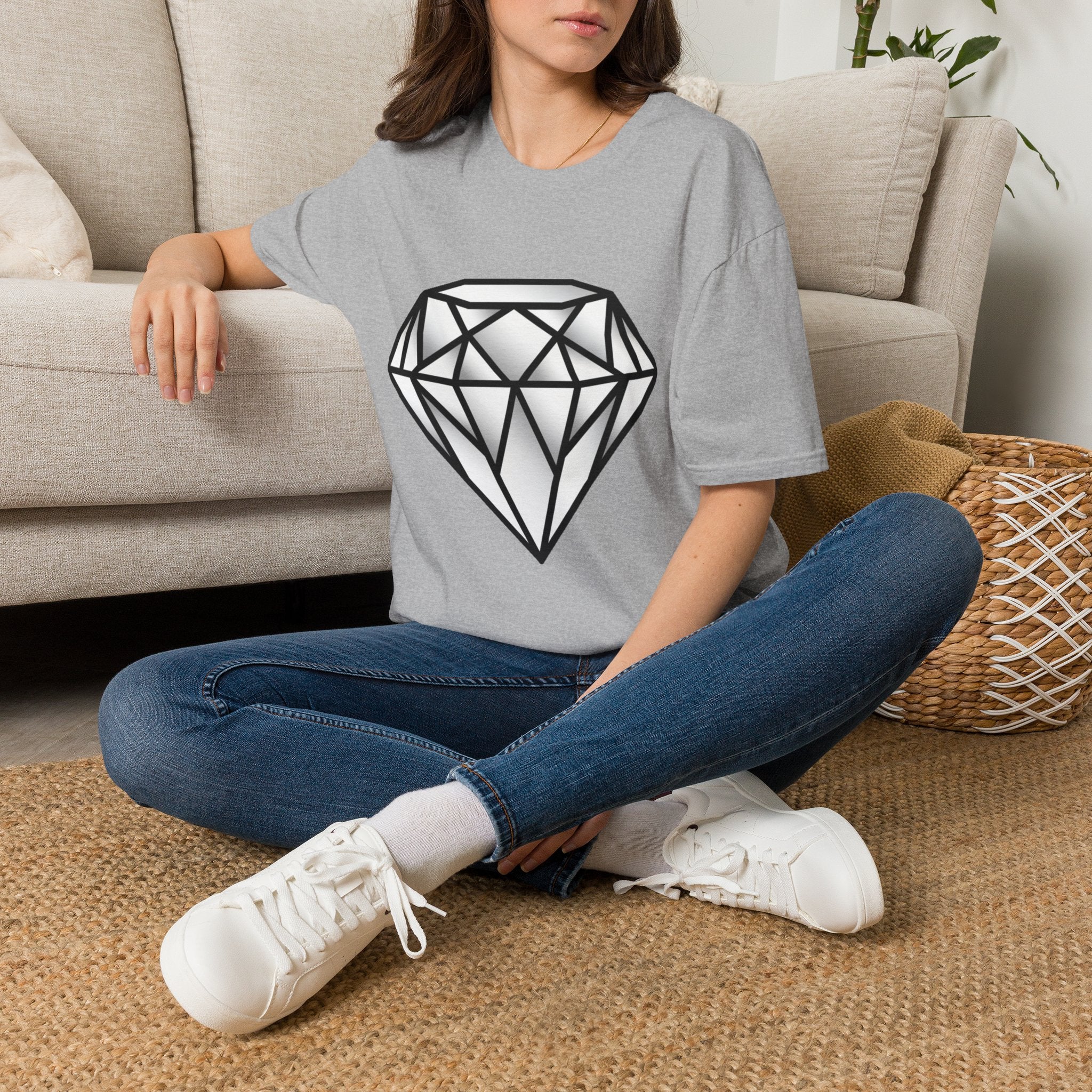 Diamond Graphic T-Shirt — Geometric Gem Tee for Casual Streetwear