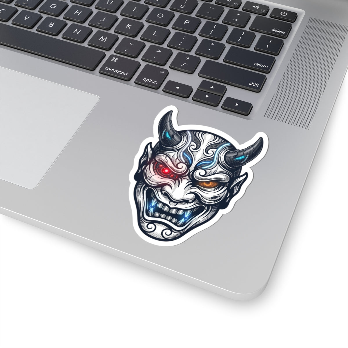 Hannya Demon Mask Kiss-Cut Sticker | Traditional Tattoo Flash, Bold Outline