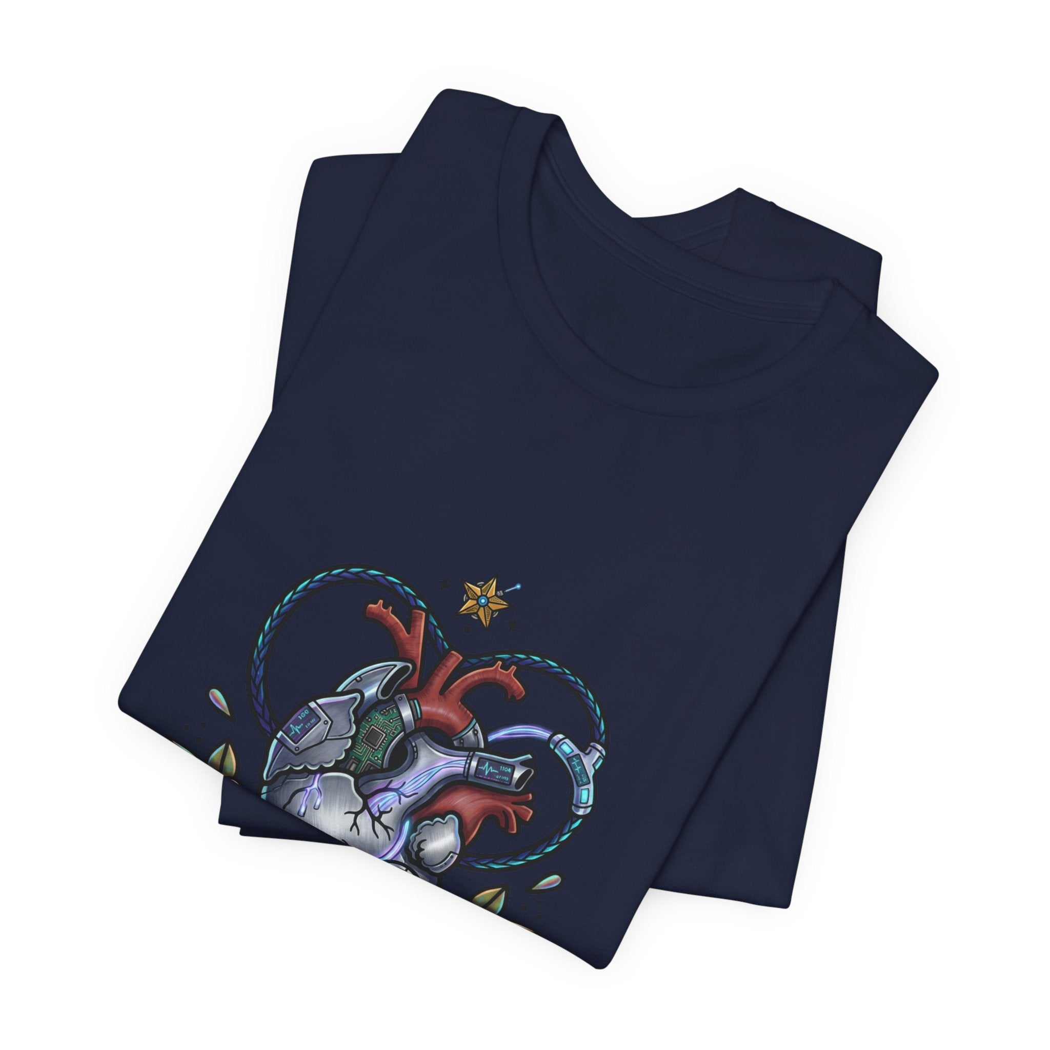 Night Shift Anatomical Heart T-Shirt | Traditional Tattoo Floral Banner
