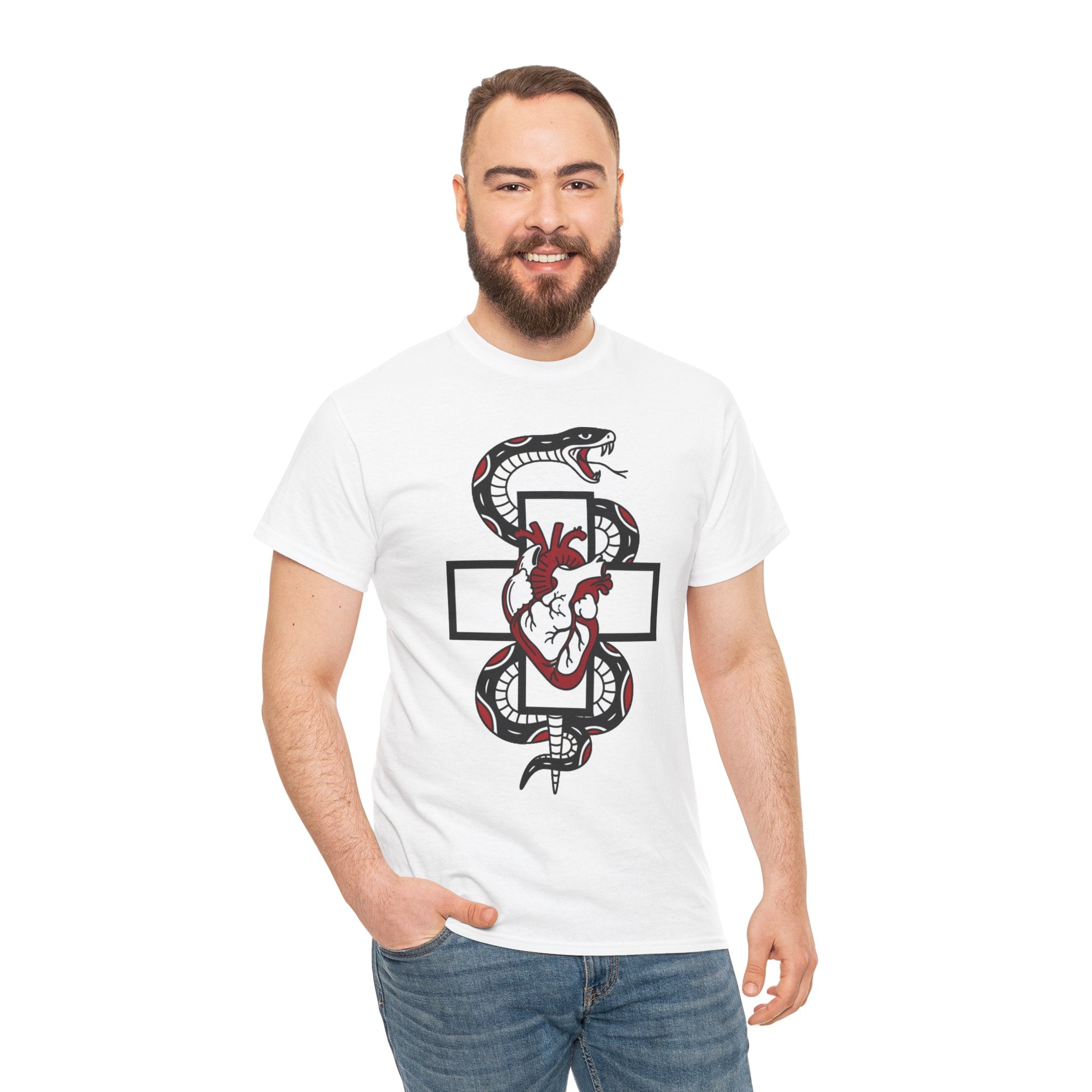 D78 Skull Society — Gothic Heart & Snake T-shirt