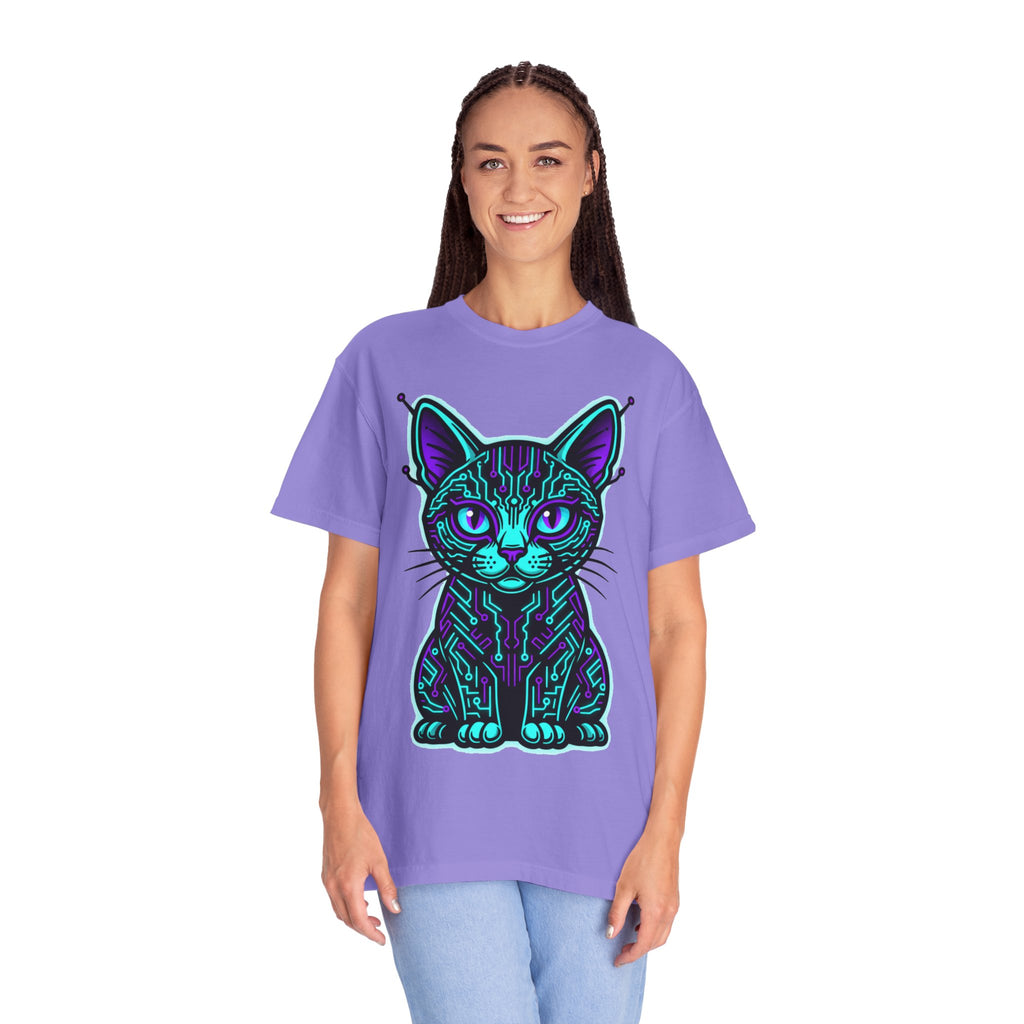 D78 Cyber Felines — Neon Cat T-shirt