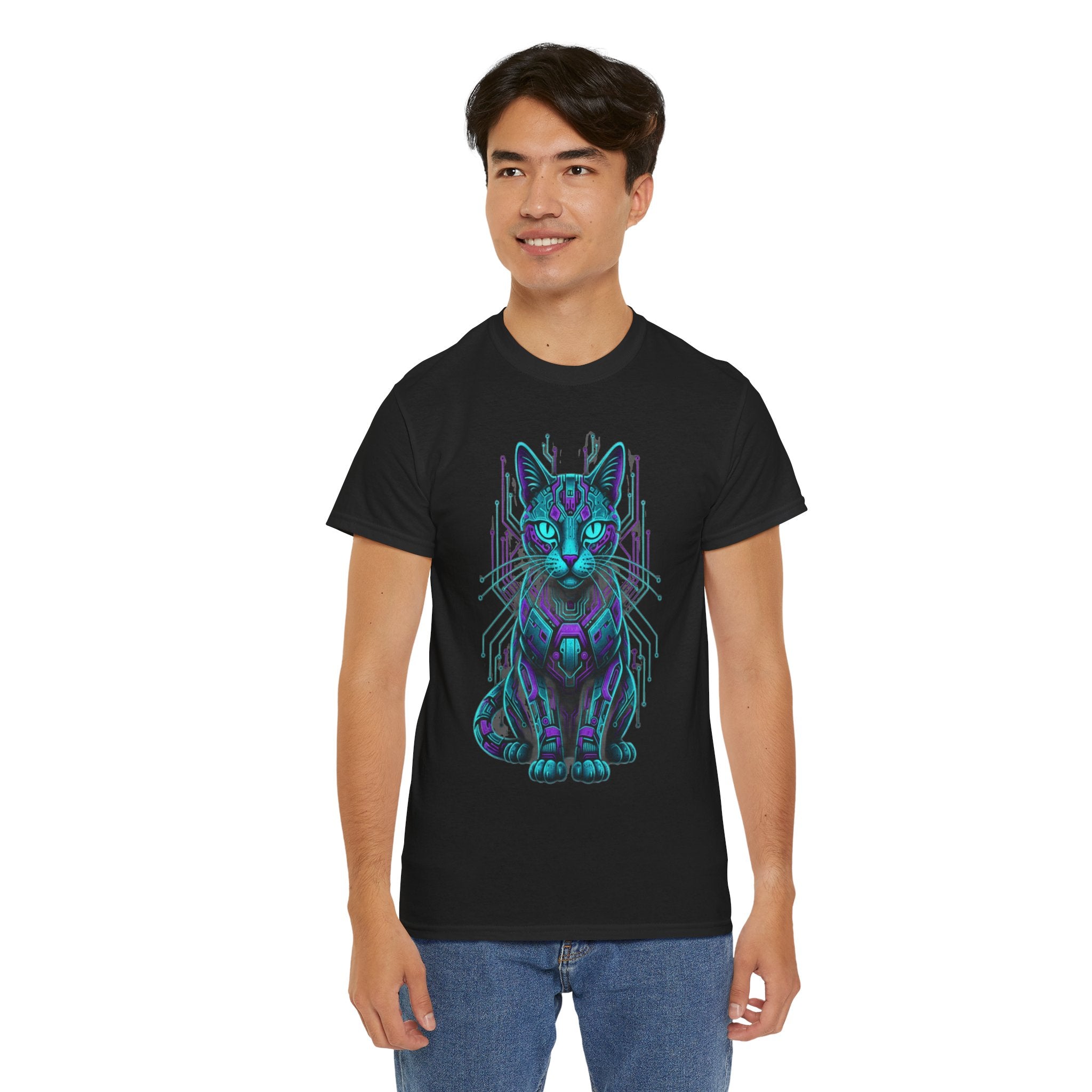 D78 Cyber Felines — Futuristic cat T-shirt