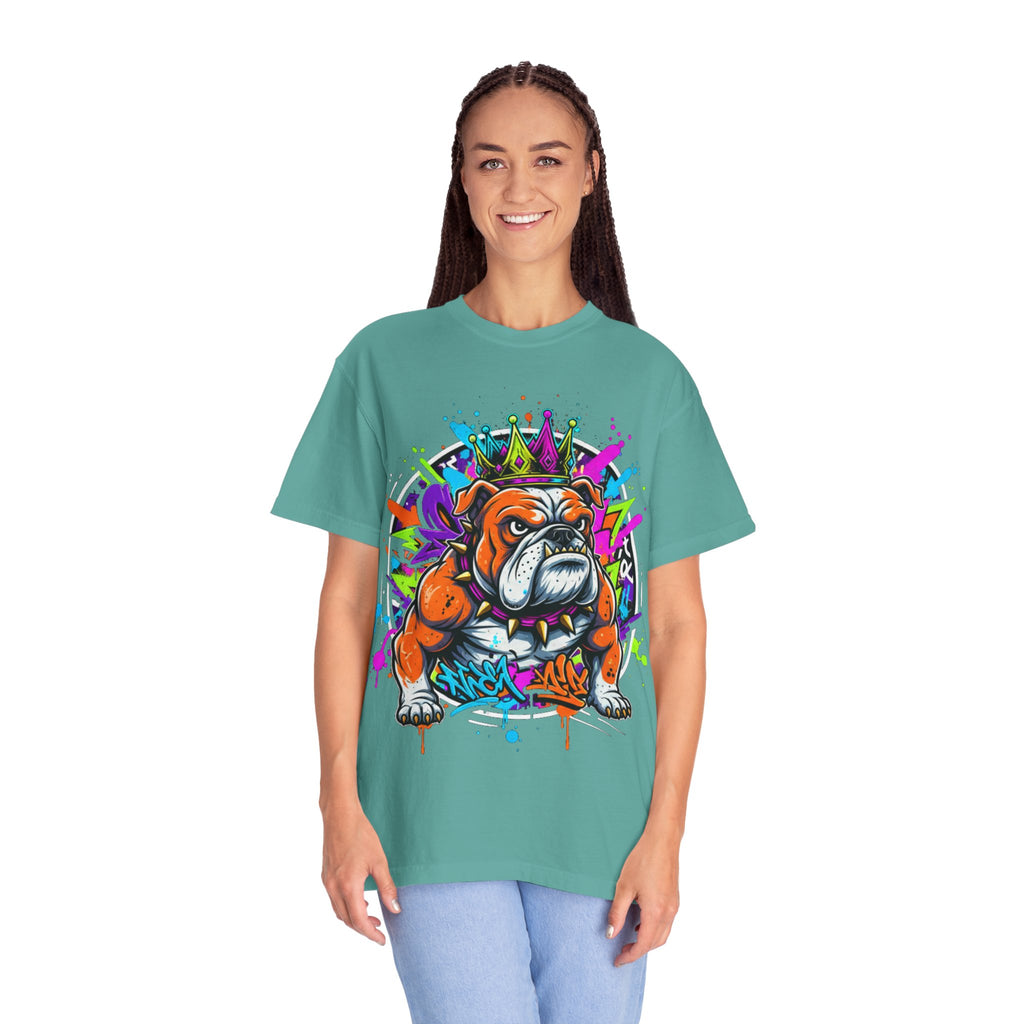 D78 Street Kings — Crown graffiti bulldog T-shirt