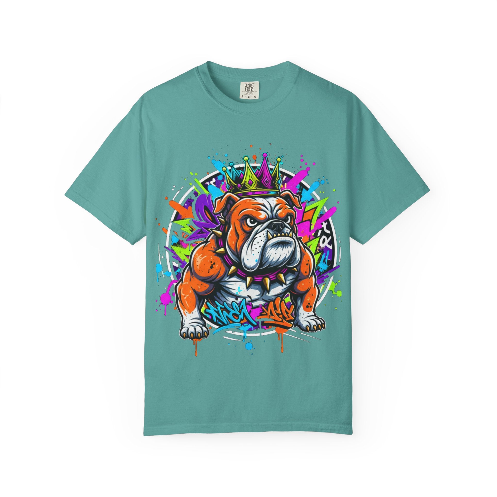 D78 Street Kings — Crown graffiti bulldog T-shirt