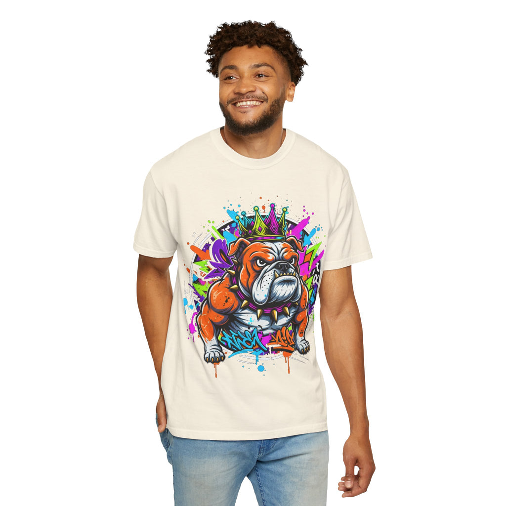 D78 Street Kings — Crown graffiti bulldog T-shirt