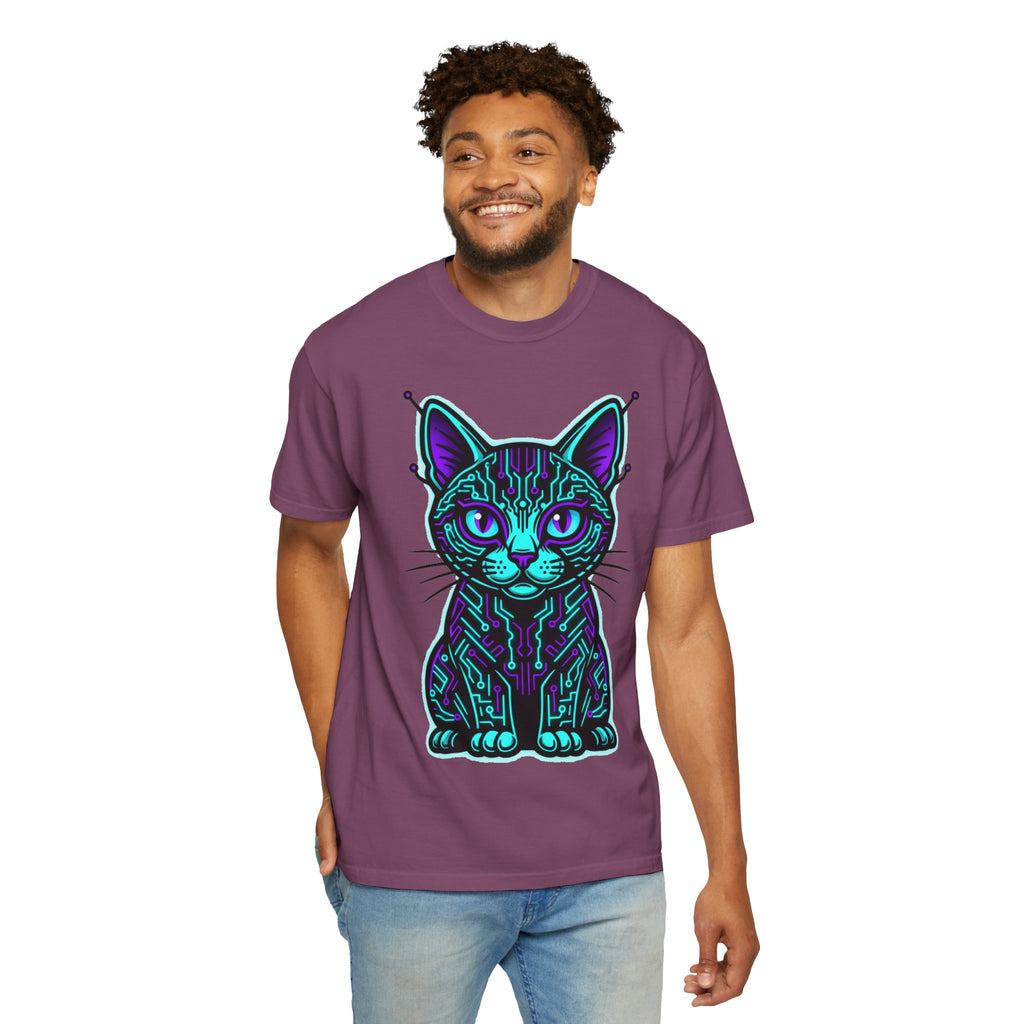 D78 Cyber Felines — Neon Cat T-shirt