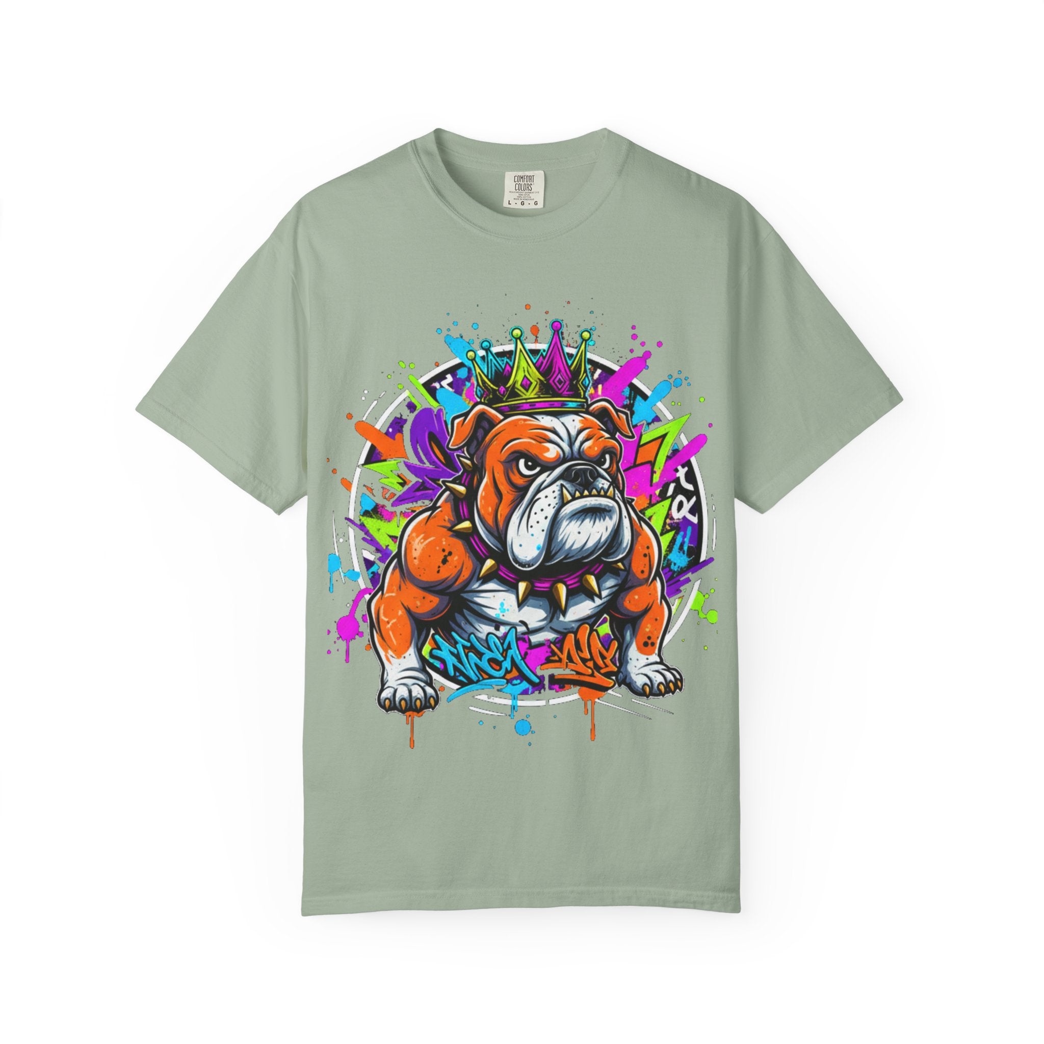 D78 Street Kings — Crown graffiti bulldog T-shirt