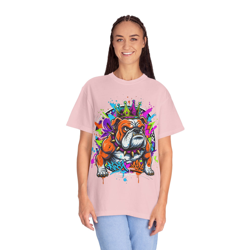 D78 Street Kings — Crown graffiti bulldog T-shirt