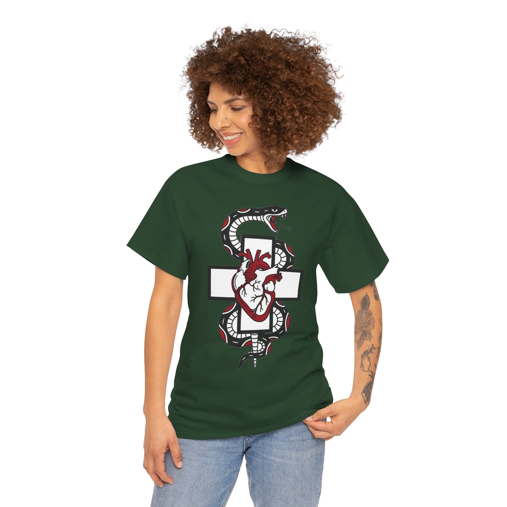 D78 Skull Society — Gothic Heart & Snake T-shirt